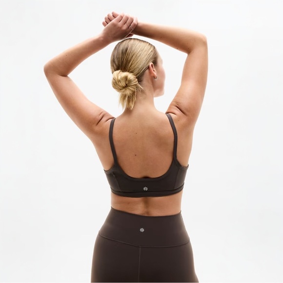 Athleta Square Neck Bra A-C NWT Large Truffle - Picture 5 of 7